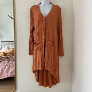 Long Burnt Orange Cardigan